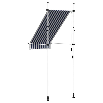 Manual Retractable Awning 39.4" Blue and White Stripes
