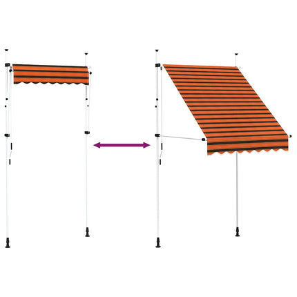 Manual Retractable Awning 59.1" Orange and Brown