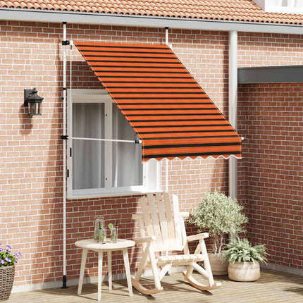 Manual Retractable Awning 59.1" Orange and Brown