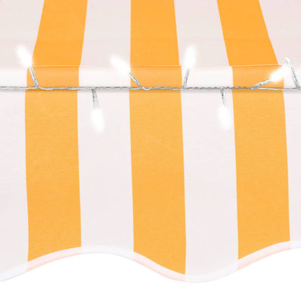 Manual Retractable Awning with LED 78.7" White and Orange
