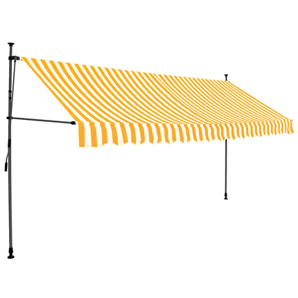Manual Retractable Awning with LED 137.8" White and Orange