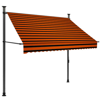 Manual Retractable Awning with LED 78.7" Orange and Brown