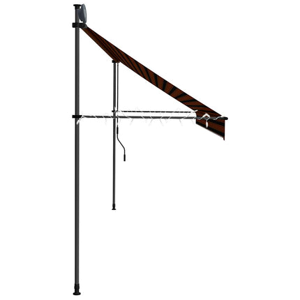 Manual Retractable Awning with LED 157.5" Orange and Brown
