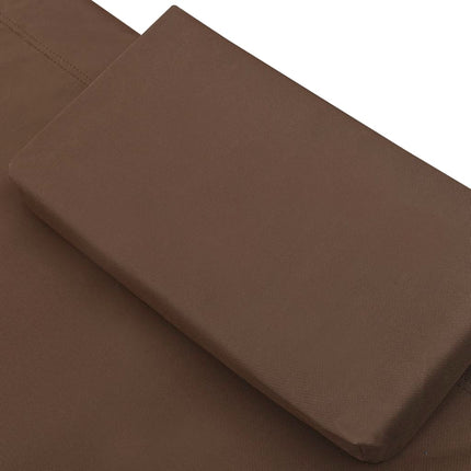 Sun Lounger Brown Oxford Fabric, Steel Double Sun Lounger