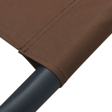 Sun Lounger Brown Oxford Fabric, Steel Double Sun Lounger