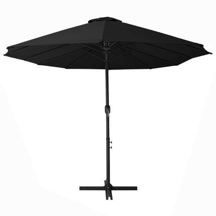 Garden Parasol with Aluminum Pole 181.1"x106.3" Black