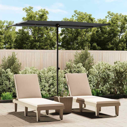 Garden Parasol with Aluminum Pole 6.6'x4.9'Anthracite