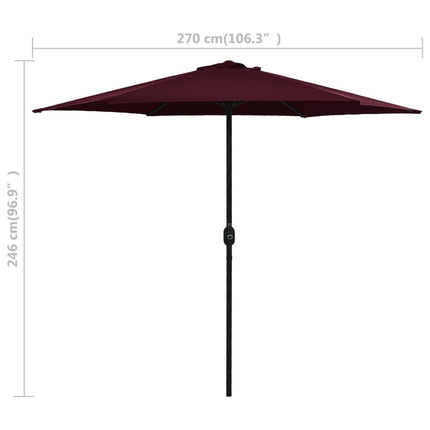 Garden Parasol with Aluminum Pole 106.3"x96.9" Bordeaux Red