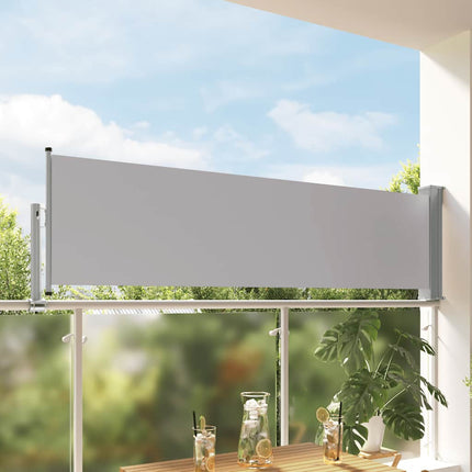 Patio Retractable Side Awning 31.5"x118.1" Gray