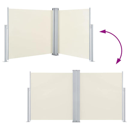 Patio Retractable Double Side Awning 66.9"x236.2" Cream
