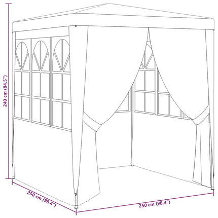 Professional Party Tent with Side Walls 8.2'x8.2'White 0.3 oz/ft²