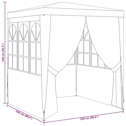 Professional Party Tent with Side Walls 8.2'x8.2'Blue 0.3 oz/ft²