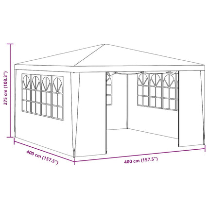 Professional Party Tent with Side Walls 13.1'x13.1'Green 0.3 oz/ft²