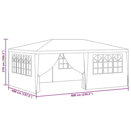 Professional Party Tent with Side Walls 13.1'x19.7'Anthracite 0.3 oz/ft²