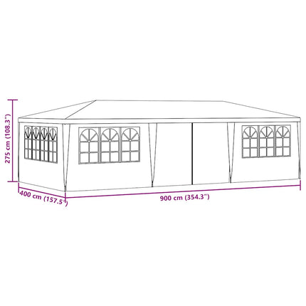 Professional Party Tent with Side Walls 13.1'x29.5'Anthracite 0.3 oz/ft²
