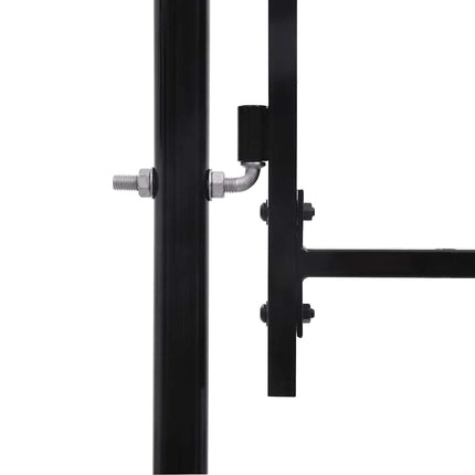 Fence Gate BOXTEL Single Door with Arched Top Steel 3.3x5.7'Black