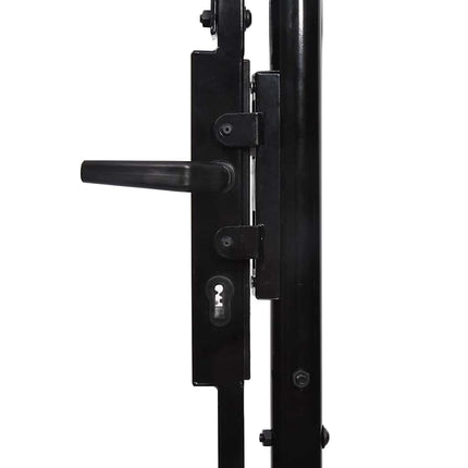 Fence Gate BOXTEL Single Door with Arched Top Steel 3.3x5.7'Black