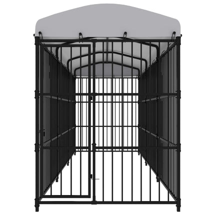 Outdoor Dog Kennel with Roof 177.2"x59.1"x82.7
