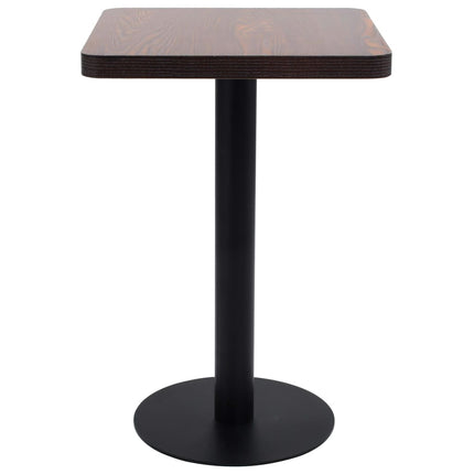 Bistro Table Dark Brown 19.7"x19.7" MDF