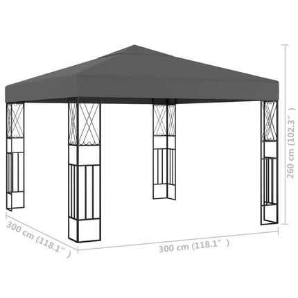 Gazebo 9.8'x9.8'Anthracite Fabric