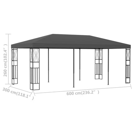Gazebo 9.8'x19.6'Anthracite Fabric