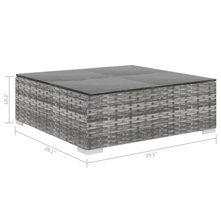 6 Piece Patio Lounge Set with Cushions Poly Rattan Gray