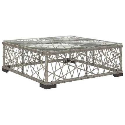 6 Piece Patio Lounge Set with Cushions Poly Rattan Gray