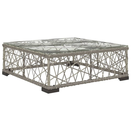 6 Piece Patio Lounge Set with Cushions Poly Rattan Gray
