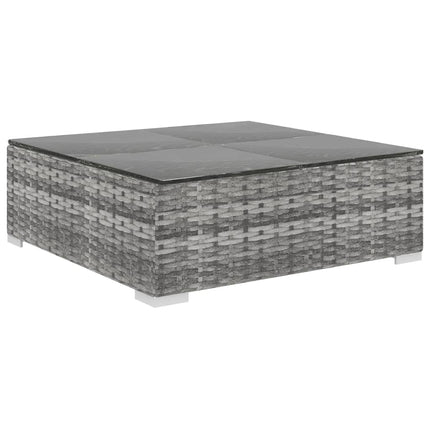 8 Piece Patio Lounge Set with Cushions Poly Rattan Gray