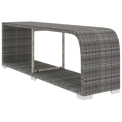 8 Piece Patio Lounge Set with Cushions Poly Rattan Gray