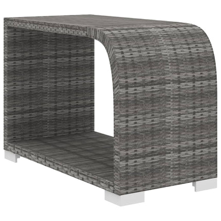 8 Piece Patio Lounge Set with Cushions Poly Rattan Gray