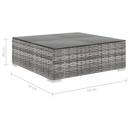 8 Piece Patio Lounge Set with Cushions Poly Rattan Gray