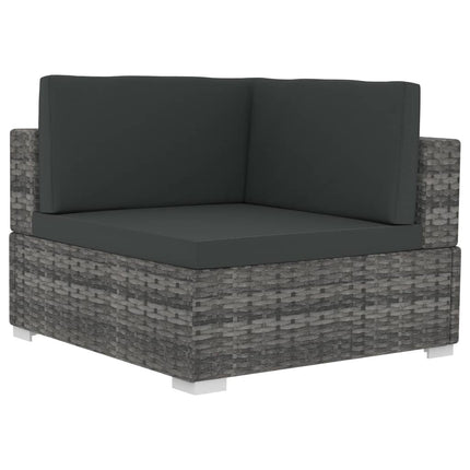 4 Piece Patio Sofa Set with Cushions Poly Rattan Gray
