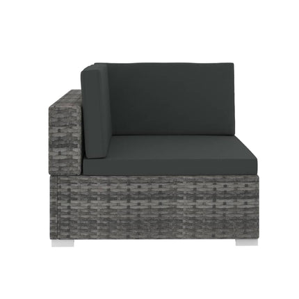 4 Piece Patio Sofa Set with Cushions Poly Rattan Gray