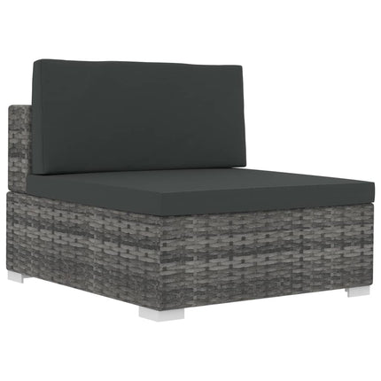 4 Piece Patio Sofa Set with Cushions Poly Rattan Gray