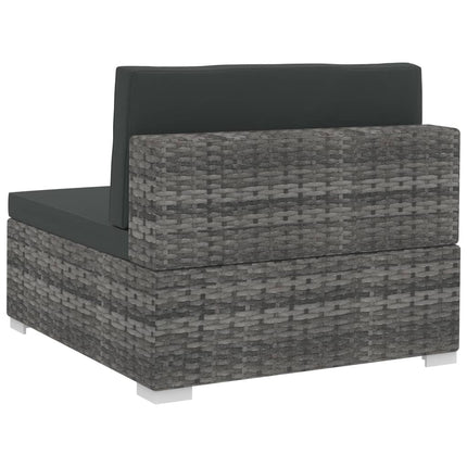 4 Piece Patio Sofa Set with Cushions Poly Rattan Gray