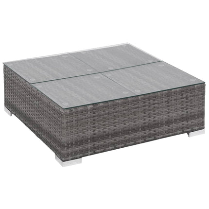 6 Piece Patio Lounge Set with Cushions Poly Rattan Gray