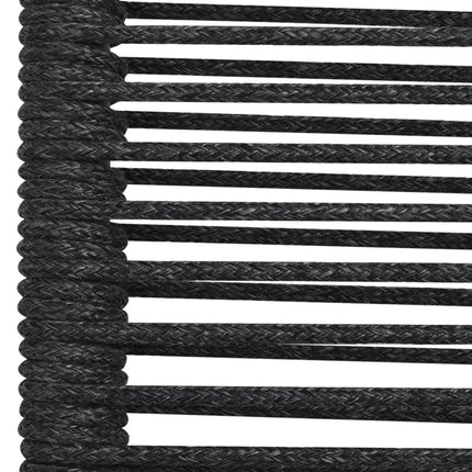 5 Piece Patio Dining Set Cotton Rope and Steel Black