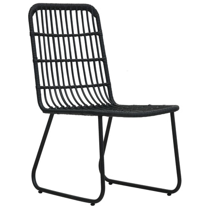 Patio Chairs 2 pcs Poly Rattan Black