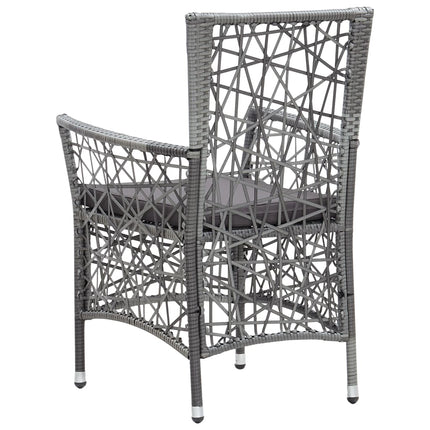 7 Piece Patio Dining Set Poly Rattan Gray