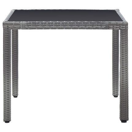 5 Piece Patio Dining Set Poly Rattan Gray