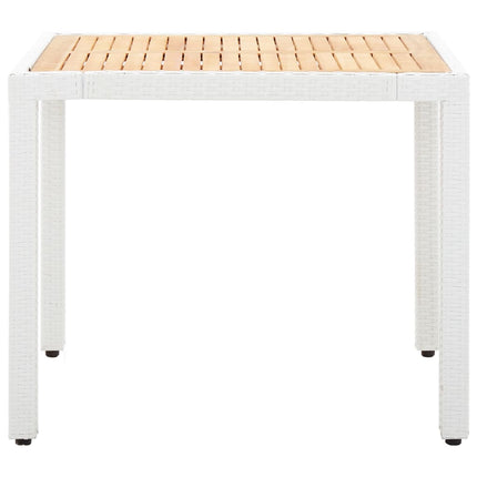 5 Piece Patio Dining Set Poly Rattan White