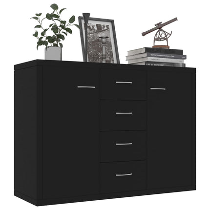 Sideboard Black 34.6x11.8x25.6" Engineered Wood