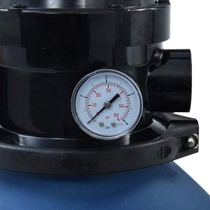 Pool Sand Filter with 4 Position Valve Blue 11.8