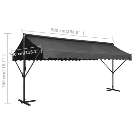 Free Standing Awning 196.9"x118.1" Anthracite