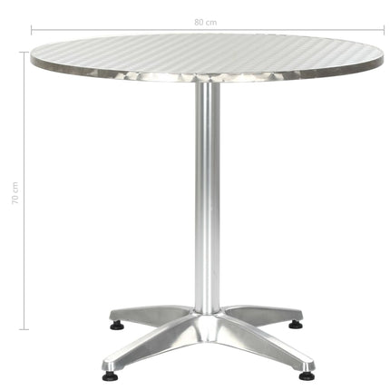 Patio Table Silver 31.5"x27.6" Aluminum