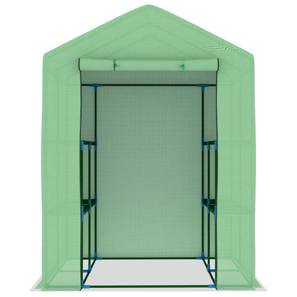 Greenhouse with Shelves Steel 56.3"x56.3"x76.8