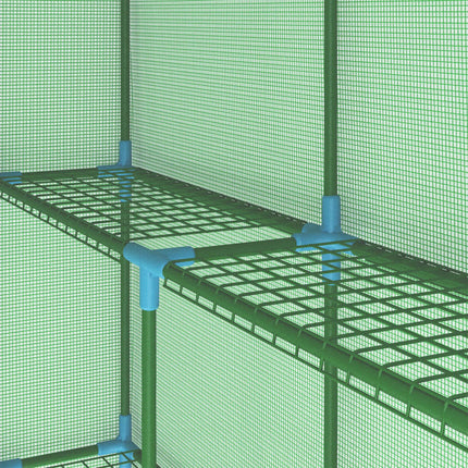 Greenhouse with Shelves Steel 56.3"x56.3"x76.8