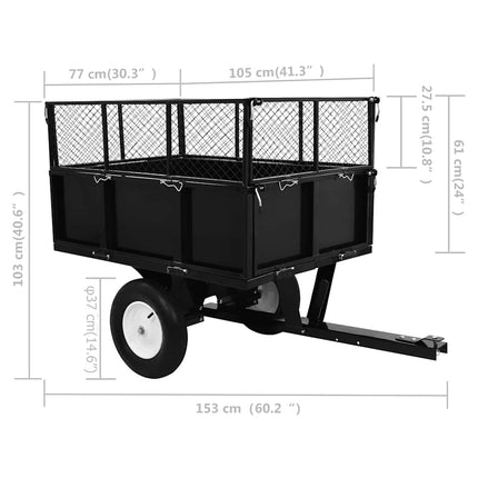Tipping Trailer for Lawn Mower 661.4 lb Load