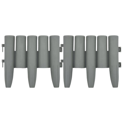 Lawn Edgings 36 pcs Gray 393.7" PP